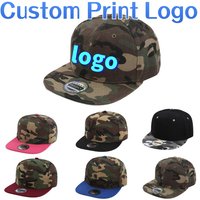 Customized Printed Logo Camouflage Baseball Caps Sunshade Color Blocking Personalized Hip-Hop Flat Edge Retro Duck Tongue Hats