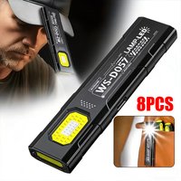 Powerful Mini COB Keychain Flashlight 5 Modes Rechargeable Hanging Work Light Waterproof Keyring Camping Walking Pocket Lamp