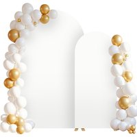 7.2FT 6FT Ivory Arch Backdrop Cover Set of 2, Double-Layer Wedding Arch Stand Cover Party Backdrop Curtains for Party Decoration