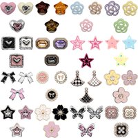 3Pcs Mixed Style Acrylic Shoe Charms for Clogs, Heart, Star, Flower DIY Accessories for Women & Teens Shoe Decorations Gifts