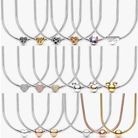 2026 New 925 Silver Hot Selling Classic Eternal Love Heart Life Tree Snake Bone Logo Chain Necklace DIY Exquisite Charm Jewelry