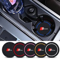 2Pcs PVC Car Coaster Water Cup Slots Non-Slip Pad Drink Mat For Audi Sline A6 C5 C6 C7 C8 A4 B5 B6 B7 B8 B9 S3 S4 S5 Q3 8U Q5 8R