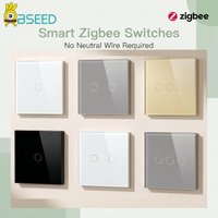 Interrupteurs intelligents BSEED Zigbee 1/2/3 Gang, interrupteurs tactiles intelligents pour éclairage, interrupteurs à capteur mural, application Tuya Smart Life, Google Alexa