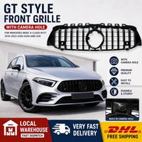GT-Style Frontgrill für Mercedes Benz A-Klasse W177 2019-2022 A200 A250 AMG A35 mit Kameraöffnung Racing-Stoßstangengrill