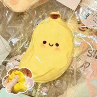 Kawaii Banana Squeezable Toy Cute Fruit Stress Relief Fidget Toy Soft Slow Rising Venting Sensory Toy for Kids Gift