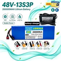 Schnellladender Lithium-Ionen-Akku 200Ah, 13S3P 48V 18650 Akku, XT60/T-Anschluss, geeignet für Elektroroller und Fahrräder, eingebautes BMS