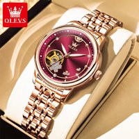 OLEVS Women's Watches Luxury Fashion Original Automatic Mechanical Watch for Lady Bracelet and Necklace Gift Box Trend New