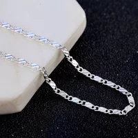 925 Sterling Silver 2MM flat Clavicle chains Necklaces for Men Women wedding party Jewelry Christmas gifts 40-75cm