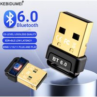 Bluetooth 6.0 Adapter USB Wireless Music Bluetooth Receiver Transmitter For PC/Laptop Driver Free Plug and Play For Win8.1/10/11