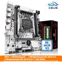 ZSUS X99 Motherboard Set Kit With LGA2011-3 Xeon E5 2670 V3 CPU DDR4 16GB (1*16GB) 2133MHZ RAM Memory NVME M.2 SATA