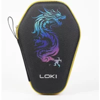 LOKI-Anti-drop Table Tennis Racket Bag Pouch, Smooth Zipper, Chinese Style, Tiger Pattern Cover Storage