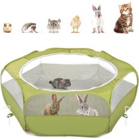 Pawaboo Small Animals Playpen Waterproof Small Pet Cage Tent with Zippered Cover Portable Outdoor Yard Fence with 3 Metal Rod