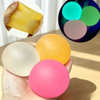 Squishy Blue Maltose Stress Ball Elastic Luminous Glow in Dark Mochi Squeeze Toy Anti Anxiety Decompression Fidget Toy for Adult