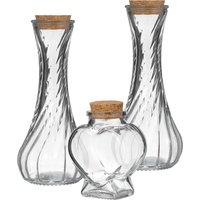 3Pcs Wishing Bottle Glass Drift Bottle Wedding Sand Ceremony Set Mini Glass Containers for Decorative DIY Wishes Storage