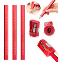 Woodworking Pencils Set Dedicated Marking Workers Flat Head Pen Wood Drawing Lines, Carpenter Single Hole Pencil Sharpener