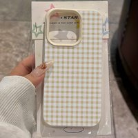 Simple Striped Grid Lychee Texture Phone Case For iPhone 11 12 13 14 15 16 17 Pro Max 14 15 Plus 17 Air Silicone Soft Cover