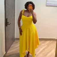 New African Fashion Women 2 Piece Set Strap Lace Up Back Crop Top and Irregular Long Skirt Suit Vacation Outfits