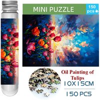 150PCS Mini Test Tube Oil Painting of Tulips Difficult Jigsaw Puzzle Decompression Toys Game Family Educational Toys