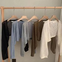 Thin Sunscreen Cardigan Ruffle Design Sunscreen Clothing Sun Protected Polyester Long Sleeve Short Coat Casual Summer