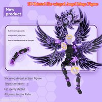3D Printed Six-winged Angel Mage Figure - Desk Decoration Home Accessories Decor Gift Crafts
