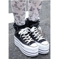 Black Sports Style Front Lace-up Pumps Round Toe Lolita Cosplay Thickness Platform Fashion Women Shoes 2025 Spring Para Mujere