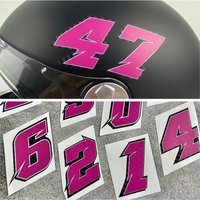 1PC 0 To 9 Carbon Fiber Pink Number Car Motorcycle Stickers 0123456789 Motorbike Fuel Tank Helmet Body Decor Moto Vinyl Decals
