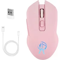 Pink Silent LED Optical Game Mice 1600DPI 2.4G USB Wireless Mouse for PC Laptop