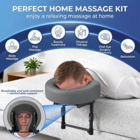 Massage Headrest for Bed Foldable Adjustable Massage Memory Foam Face Cradle Home Bed Massage Head Holder with Face Pillow