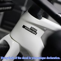 2PCS/SET Beat Yesterday Motivational Bike Sticker, Waterproof Vinyl Decal for Bicycle Frame