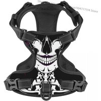 Dog Harness Mexican Skull Reflective Harness Vest Walking