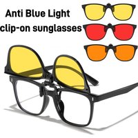 Portable Blue Light Blocking Glasses Night Vision Clip Outdoor UV400 Protective Eyewear for Gaming Computer Driving Eyeglasses