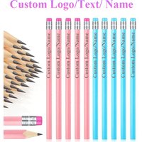 Personalized Pencils Custom Logo Name Wedding Pencil HB Wood Pencils with Eraser for School Drawing Bridal Baby Shower Office 19