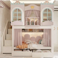 Children's bed, bunk bed, bunk bed, double bunk bed, bunk bed, girls' treehouse, princess, mother, high and low mother, mother,