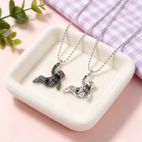 Project Hail Mary Rocky Climbing Man Pendant Necklace, Sci-Fi Alien Silhouette Ball Chain, Retro Antique Silver Jewelry for Fans