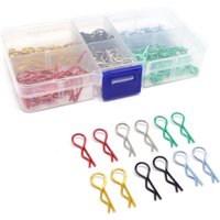 180PCS 1/10 1/12 RC Car Metal Body Shell R Clips R Buckles Body Clips Pins Bodyshell Pins Housing Latch 6 Color RC Accessories