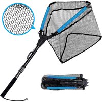 New Floating Fishing Net Aluminium Alloy Foldable Telescoping Landing Net Retractable Handle Nylon Mesh Sea Fishing Accessorie