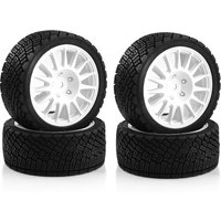 1/10 RC Rally Car Tires 12mm Hex Plastic Wheels Rims & On Road Tyres For 1/10 Scale RC Rally Racing Car Tamiya XV01 XV02 TA06
