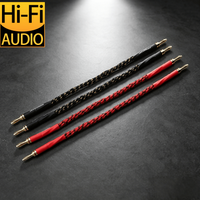 4Pcs OFC Speaker Jumper Cables Gold Plated Banana Plug Bi-Wire HiFi Audio Speaker Bridge Jumper Wire