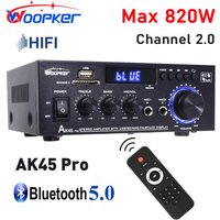 Speaker AK45 PRO New 12V 220V 110V HiFi Digital Amplifier Max Power 90Wx2 Channel 2.0 Bluetooth Surround Sound AMP