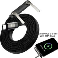Fast Charging Cable Phone Tablet Foldable Holder 2-in-1 240W Fast Charging Foldable Phone Holder Data Cable