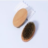 Wooden beard brush, oval wooden base beard brush, natural mane beauty tool, compact travel size,Special for real hair wigs