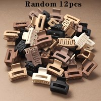 12-Piece Set of Small Rectangular Cute Hair Clips in Random Colors, Fashionable Hair Clips for Women, Milk Coffee Series Small Clips, Bangs Clips for Daily Use