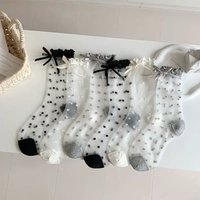 Spring and summer sweet girly style transparent polka dot women's socks, summer fashion new style
