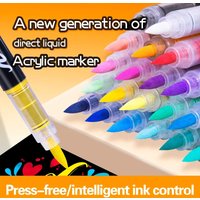GN Acrylic Paint Pens Markers Brush Tip Paint Markers For Rock Painting Wood Canvas Stone,Christmas Gift DIY Crafts 1pc 8101