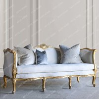 Retro fabric sofa carved gold living room old sofa