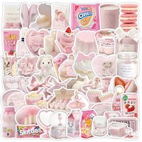 50Piece Pink Aesthetic Stickers Set Decals for Laptop Tumbler Travel Luggage (Bullet Journal Essentials) RecordingYourLife Store