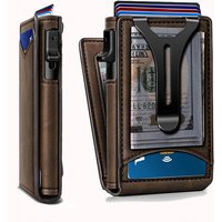 Hot Sale Manโs Double Flip Wallet Multifunctional Metal Flip Wallet rfid Anti-Theft Money Holder