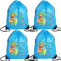 Anime Pokemons Polyester Drawstring Bag Pikachu Cartoon Letter Printed Storage Pouch Men Women Fitness Swimming Portable Handbag