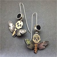 Halloween Vintage Copper Material Hand Carved Bee Shaped Dangle Earrings for Women's Bohemian Style Festival Jewelry Accessories