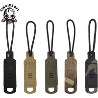 Tactical Zipper Pulls Hook And Loop Backpack Zipper Puller Tab Handle Cord Molle 1000d Laser Cut Nylon Hunting Bag Accessories